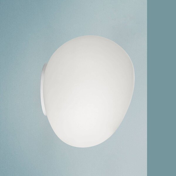 Foscarini Gregg MIDI fali világítás, üveg, fehér, dimmelhető, Fehér / opál, Nappali / Étkező, Üveg, Dizájn