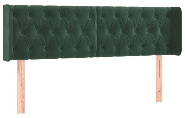 VidaXL sötétzöld bársony LED-es fejtámla 163 x 16 x 78/88 cm