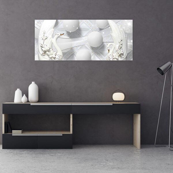 Kép - Aranyhattyú a vízen (120x50 cm)