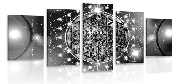 5 részes varászlatos Mandala fekete