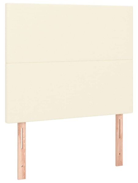 VidaXL krémszínű műbőr ágykeret fejtámlával 120 x 200 cm
