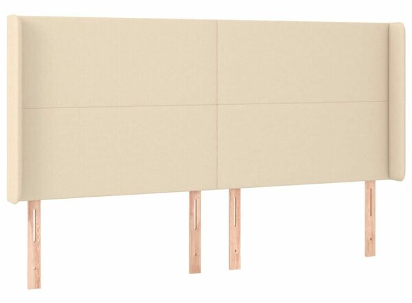VidaXL Fejtámla - Szövet - Krémszín - 183x16x118/128 cm