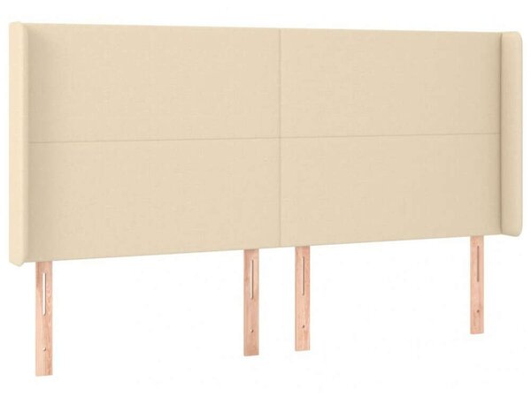 VidaXL Fejtámla - Szövet - Krémszín - 183x16x118/128 cm