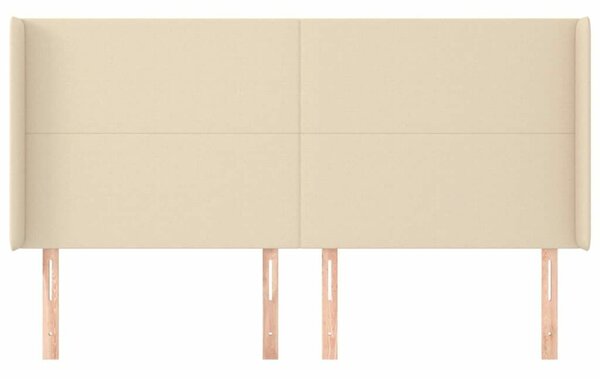 VidaXL Fejtámla - Szövet - Krémszín - 183x16x118/128 cm