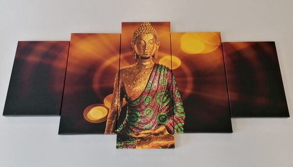 5 részes kép Buddha absztrakt háttérrel