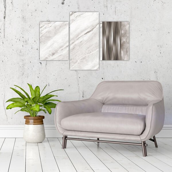 Kép - Márvány ezüst vonalakkal (90x60 cm)