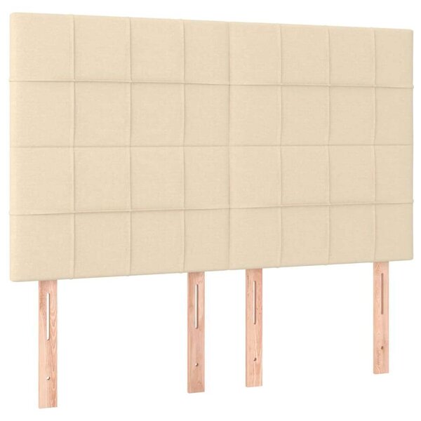 VidaXL krémszínű szövet LED-es fejtámla 144x5x118/128 cm