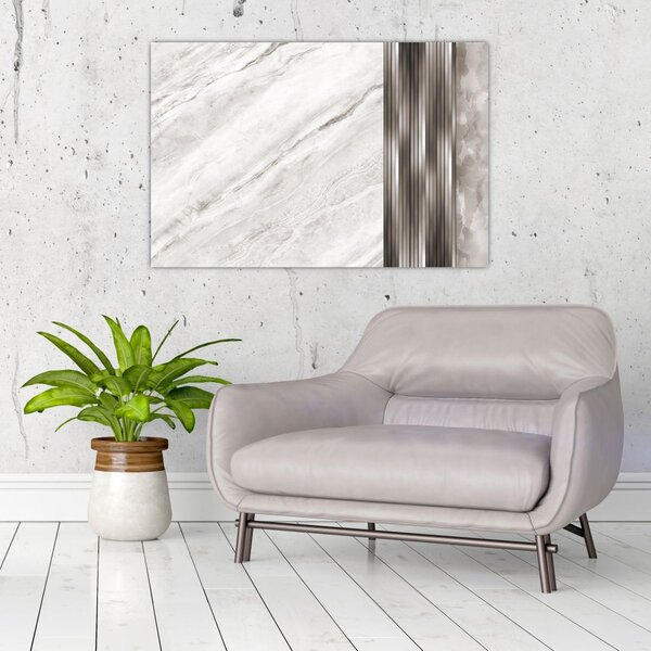 Kép - Márvány ezüst vonalakkal (90x60 cm)