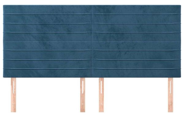 VidaXL 4 db sötétkék bársony fejtámla 100x5x78/88 cm