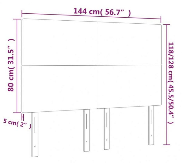 Fejtámla szett - 4 db - Fekete műbőr - 144cm