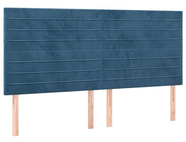 VidaXL 4 db sötétkék bársony fejtámla 100x5x78/88 cm