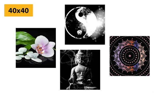 Képszett Feng Shui fekete háttéren