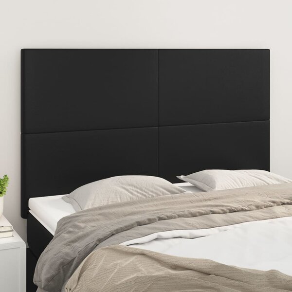 Fejtámla szett - 4 db - Fekete műbőr - 144cm