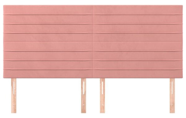 VidaXL Bársony Fejtámla Szett - Rózsaszín - 200cm