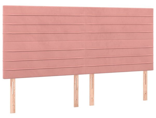 VidaXL Bársony Fejtámla Szett - Rózsaszín - 200cm