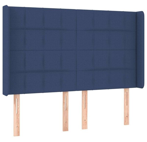 VidaXL kék szövet fejtámla szárnyakkal 147x16x118/128 cm