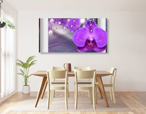 Kép orchidea görög oszlopon