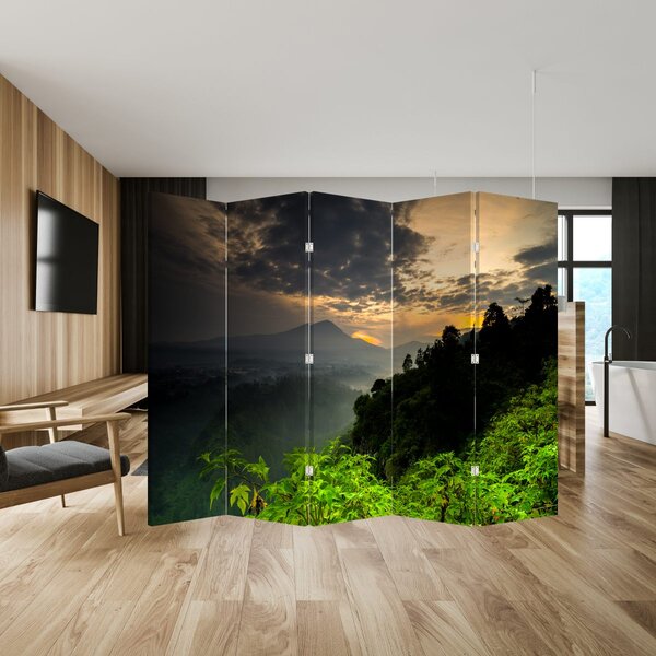 Paraván - Zöld hegyvidéki táj (210x170 cm)