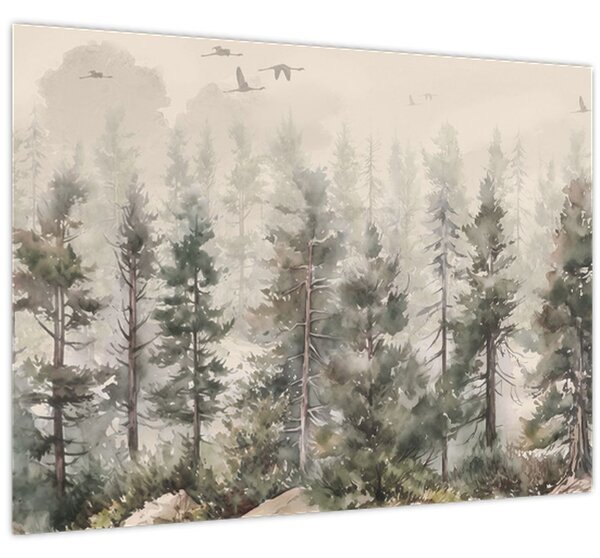 Kép - Fenyőerdő I., akvárium (70x50 cm)