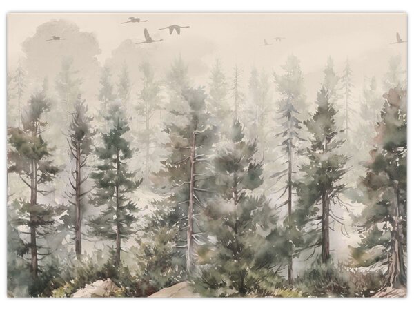 Kép - Fenyőerdő I., akvárium (70x50 cm)
