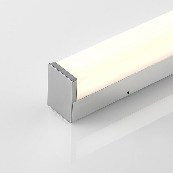 Lindby Klea LED-es fürdőszoba lámpa, 120 cm, króm, fém, IP44, Króm / ezüst, Fürdőszoba, Alumínium, Modern