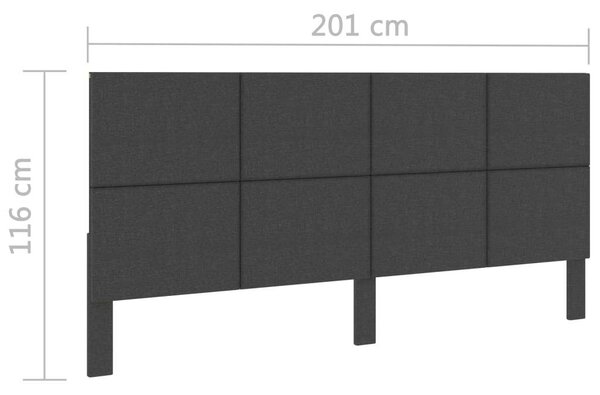 VidaXL sötétszürke szövet fejvég 200 x 200 cm