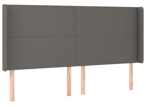 VidaXL LED-es Ágyfejtámla - Szürke Műbőr - 203cm
