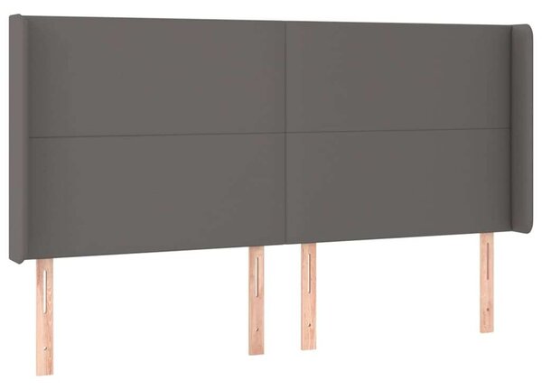 VidaXL LED-es Ágyfejtámla - Szürke Műbőr - 203cm