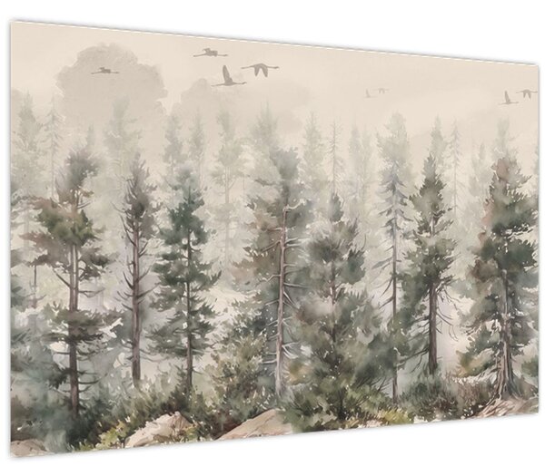 Kép - Fenyőerdő I., akvárium (90x60 cm)