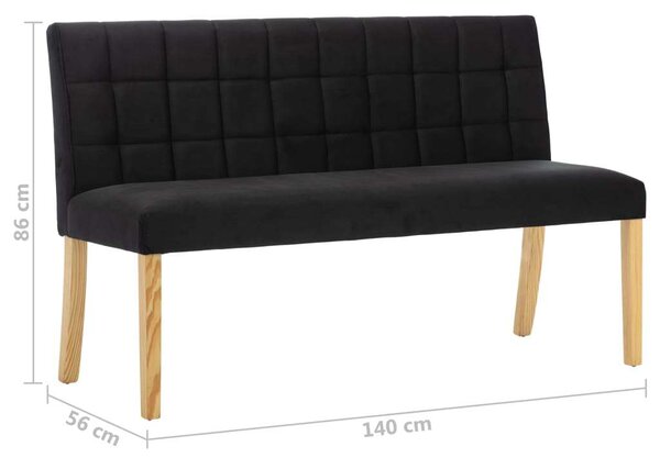 VIDAXL - Fekete Bársony Pad - 140 cm