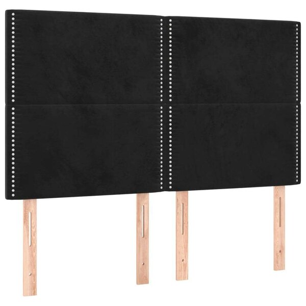 VidaXL fekete bársony LED-es fejtámla 144x5x118/128 cm