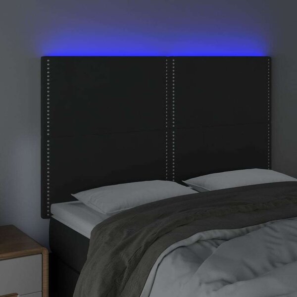 VidaXL fekete bársony LED-es fejtámla 144x5x118/128 cm