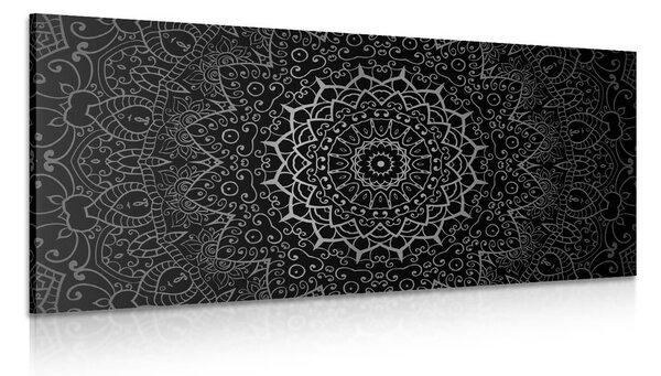 Kép vintage Mandala indiai stílusban fekete fehérben