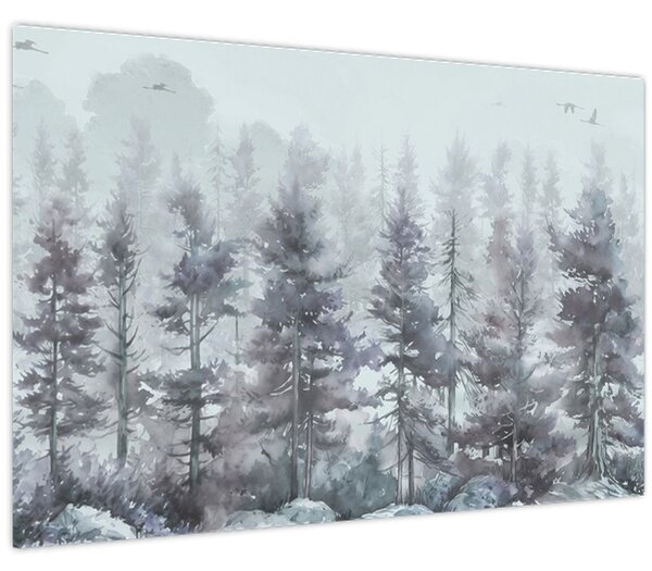 Kép - Fenyőerdő II., akvárium (90x60 cm)