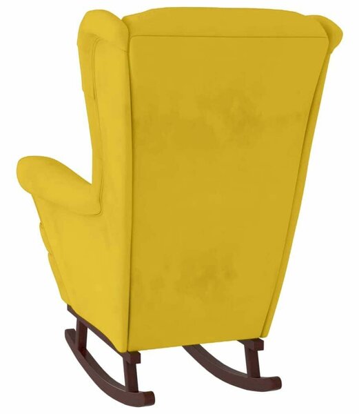 Bársony Hintaszék Lábtartóval - Sárga
