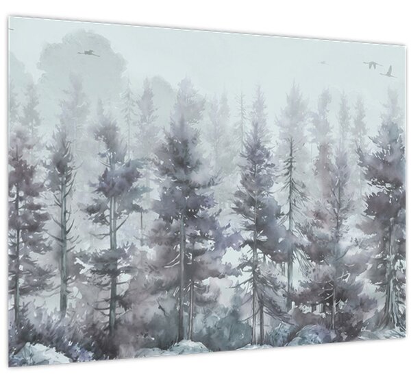 Kép - Fenyőerdő II., akvárium (70x50 cm)