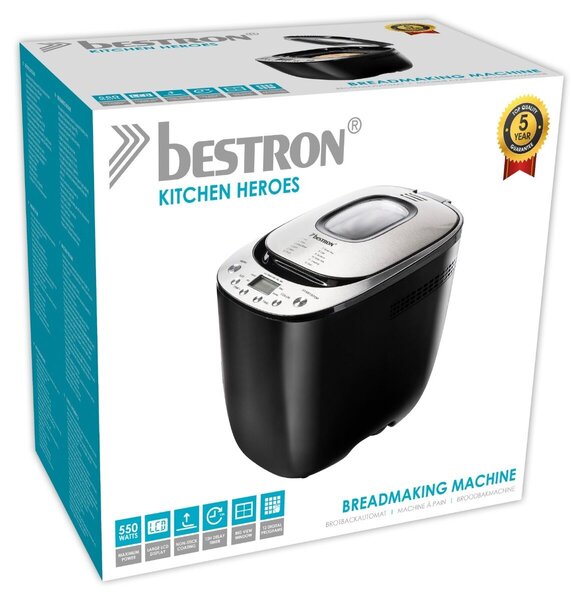 Bestron ABM3000B 550W Fekete Inox Kenyérsütő gép