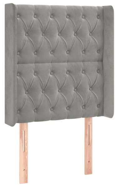 VidaXL világosszürke bársony LED-es fejtámla 83x16x118/128 cm