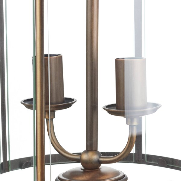 Steinhauer Pimpernel lógó világítás, Ø 23 cm, bronz, átlátszó üveg, dimmelhető, Bronz / antik sárgaréz, Folyosó, fém, Antik