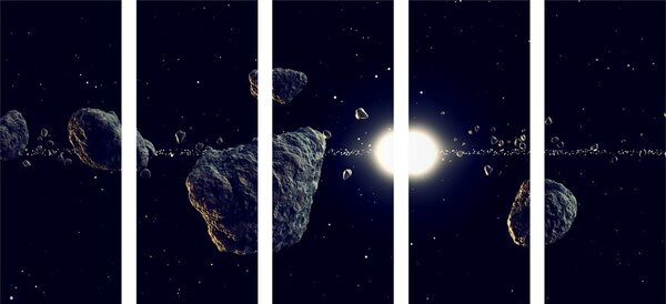 5-részes kép meteorit