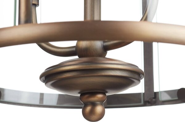 Steinhauer Pimpernel lógó világítás, Ø 23 cm, bronz, átlátszó üveg, dimmelhető, Bronz / antik sárgaréz, Folyosó, fém, Antik