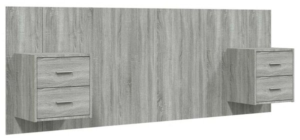 VidaXL Ágyfejtámla Éjjeliszekrénnyel - Szürke Sonoma - 120cm