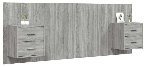 VidaXL Ágyfejtámla Éjjeliszekrénnyel - Szürke Sonoma - 120cm