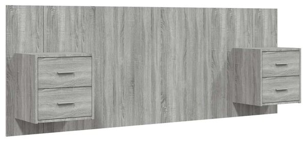 VidaXL Ágyfejtámla Éjjeliszekrénnyel - Szürke Sonoma - 120cm