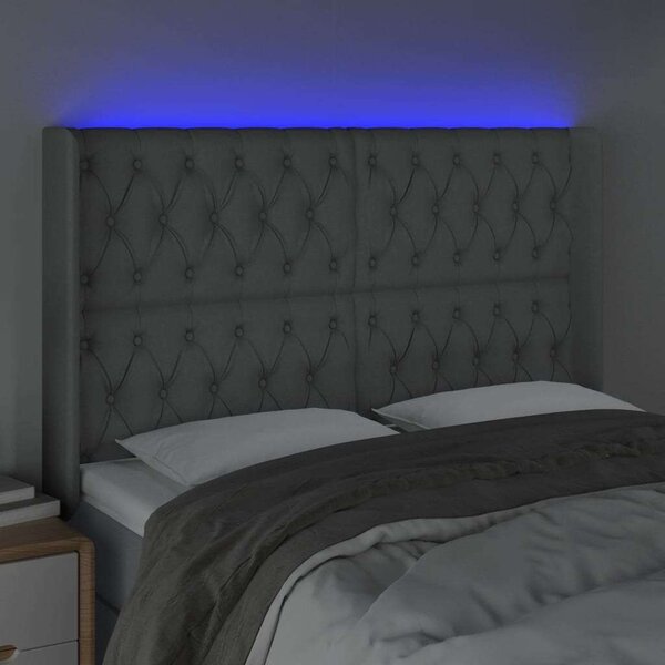 VidaXL LED Fejtámla - Világos Szürke - 147x16x118/128cm