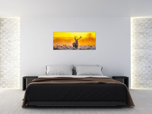 Kép - Szarvas napfelkeltekor (120x50 cm)