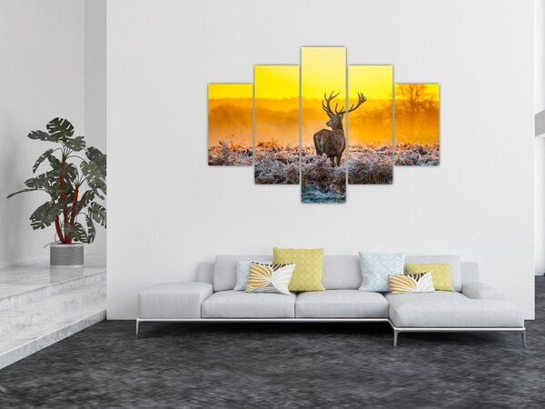 Kép - Szarvas napfelkeltekor (150x105 cm)