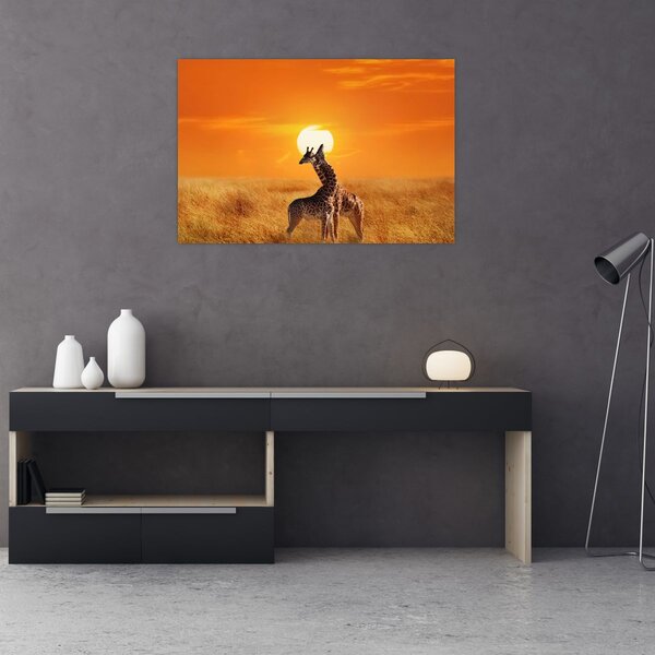 Kép - Zsiráfok a Serengeti Nemzeti Parkban (90x60 cm)
