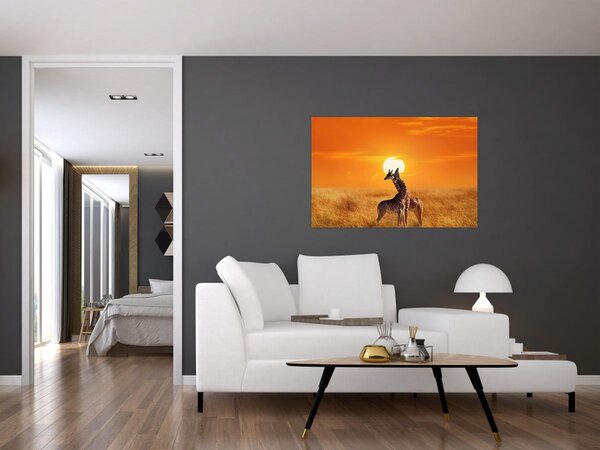 Kép - Zsiráfok a Serengeti Nemzeti Parkban (90x60 cm)