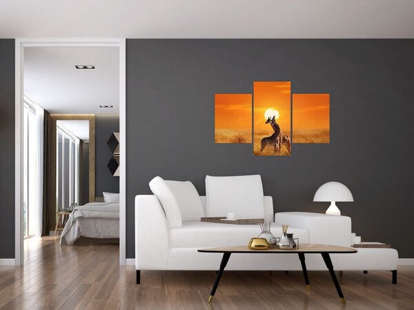 Kép - Zsiráfok a Serengeti Nemzeti Parkban (90x60 cm)